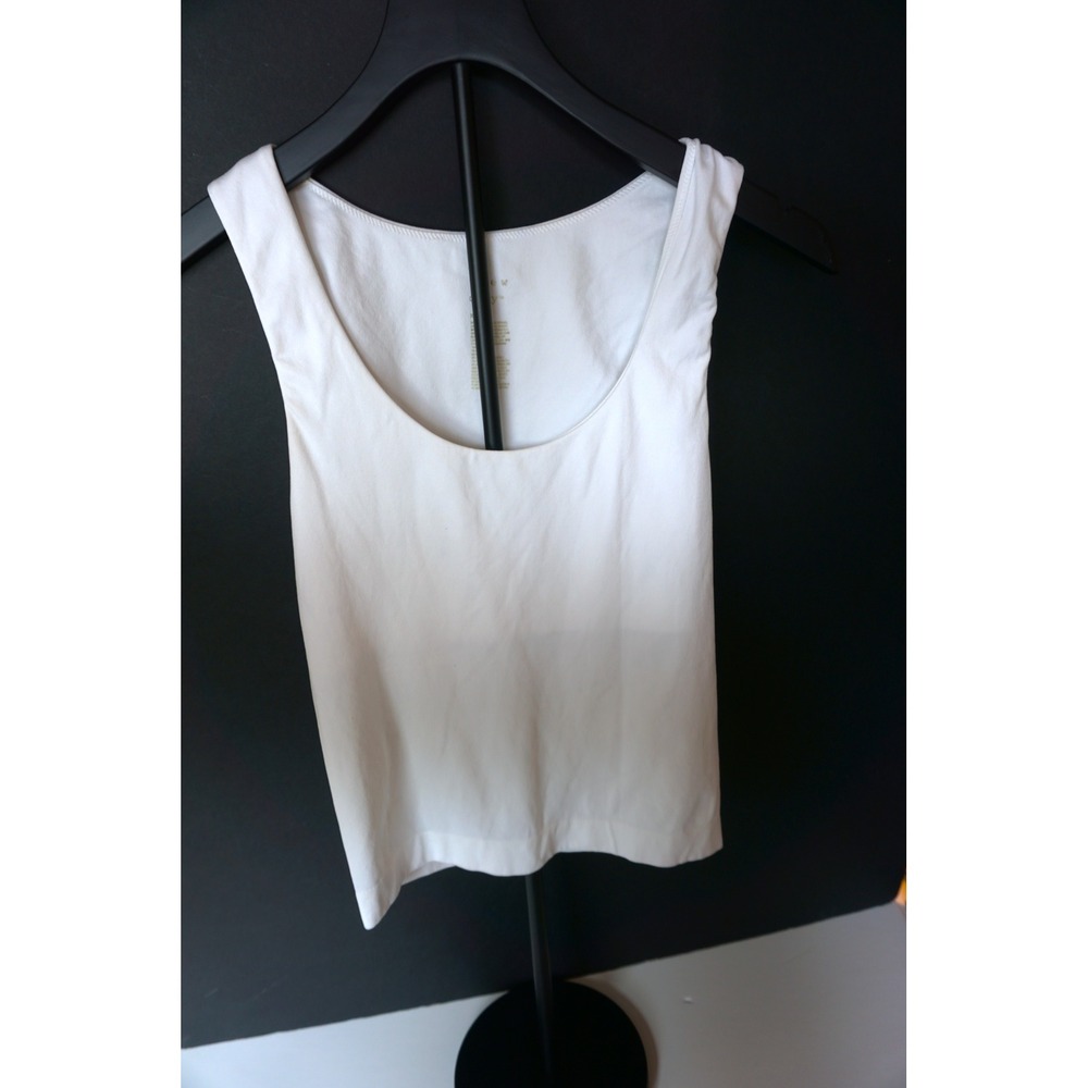 A New Day Womens White Scoop Neck Tank Top Camisole Size XS Stretch Layering